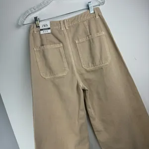 NWT ZARA Marine Culotte Crop Pants Jeans Sz 4 Sand Beige thumbnail 12