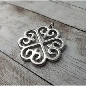 Vintage Pendant - Large Silver Tone Celtic Style - No Chain Included thumbnail 2