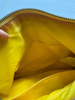 Danier Yellow Genuine Pebbled Leather Hobo Shoulder Bag Silver Hardware thumbnail 4