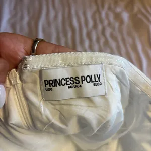 Princess Polly Josanna Crochet Halter Mini Dress White. Size 0. Worn once for graduation thumbnail 3