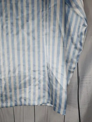 Ekouaer Striped Blue & White Satin Preppy Button-Up Pajama Set thumbnail 6