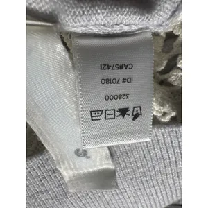 LOFT Gray Lace Front Cardigan‎ Sweater Long Sleeve Button Up Women's Size L thumbnail 5
