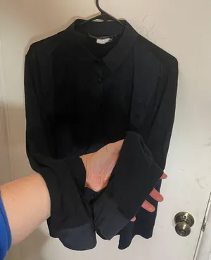 Collared Silk Button Down Blouse thumbnail 5