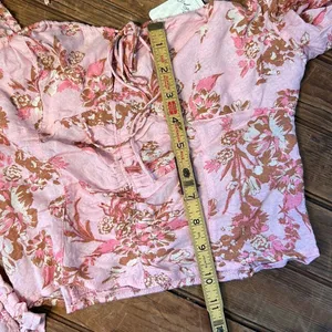 Women’s Free People long sleeve pink crop top NWT thumbnail 4