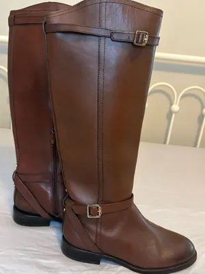 Antonio Melani Brown Riding Boots Leather Buckle Size 7.5 NWOT thumbnail 1