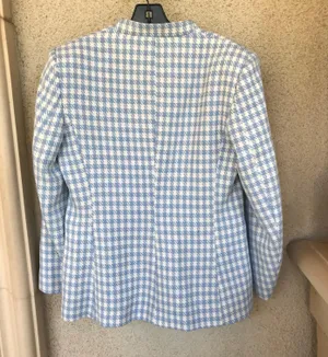 ZARA houndstooth lapelless blazer thumbnail 8