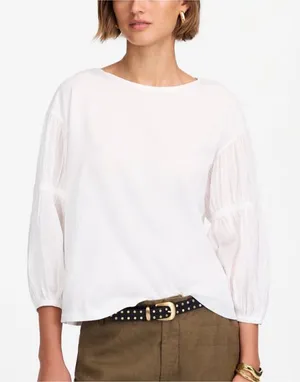 Madewell women’s Puff-Sleeve Drop-Shoulder Knit Oversized Top white Size XXS NWT thumbnail 1