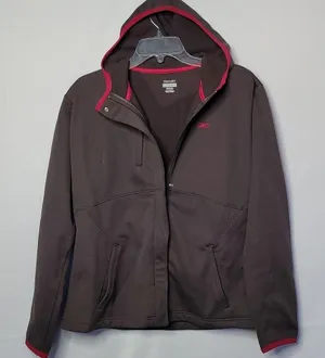 Reebok RBX zip up and snap closure hooded hoodie warm gray sweatshirt sz Large thumbnail 1