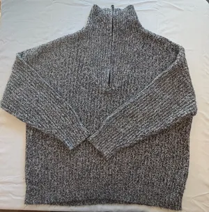 OFFLINE by Aerie Gray Confetti Marled Knit Quarter Zip Sweater XL thumbnail 1