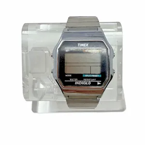 Vintage Timex Indiglo Digital Watch Stainless Steel Expansion Band Untested thumbnail 2