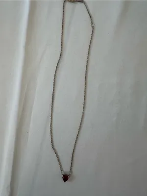 Pandora Silver Necklace with Red Heart Pendant thumbnail 2