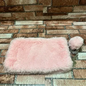 PLAYBOY Pink Fur Clutch with Silver Accents thumbnail 5