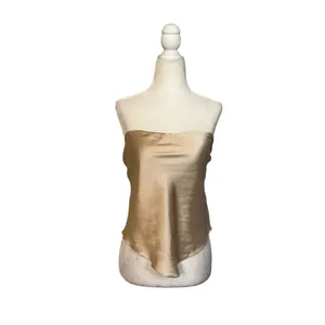 HEARTLOOM Monico Top in Oyster Medium New Womens Strapless Satin Tank thumbnail 5