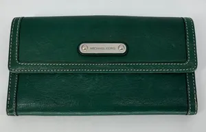 Michael Kors Hunter Green Leather Wallet One Size thumbnail 1