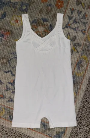 Ribbed Romper White thumbnail 4
