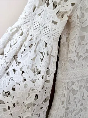 Vici Dolls White Lace Bell Sleeve Mini Dress Size Medium thumbnail 3