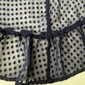 Tori Richard Silk Blend Maxi Dress 0 Navy Swiss Dot Tiered Boho Resort Romantic thumbnail 8