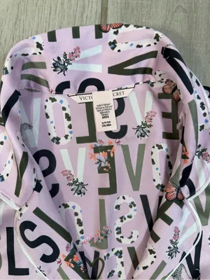 Victoria's Secret Lavender 'LOVE' Button-Up Pajama Top thumbnail 5