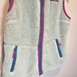 L.L. Bean High Pile Baby Blue Sherpa Fleece Vest - size XS thumbnail 3