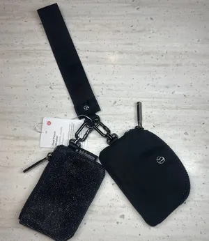 Lululemon Dual Pouch Wristlet Black Glitter thumbnail 1