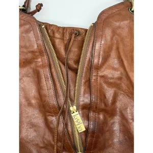 Kooba Hobo Bag Womens Large Brown Leather Multi Zip Slouchy Shoulder Bag thumbnail 5