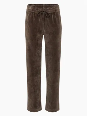 Aritzia TNA Relaxed Velour Sweatpants Brown Straight Leg thumbnail 2