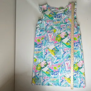 Lilly Pulitzer Laina Dress Large Wish You Were Here Multi Pop Up Preppy Colorful thumbnail 9