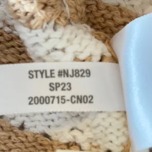 501 | Madewell Sriped Crochet Knit Tank Top‎ XXS Cream Tan Cotton Sweater Cami thumbnail 7