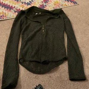Free people‎ sheer green blouse xs thumbnail 3