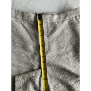Banana Republic Ryan Tweed Shorts Size 12 Metallic Beige Fringe Tailored Dressy thumbnail 6