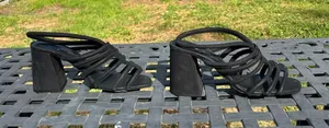 Free People black Colette cinched heel‎ strappy size 39 or 9 US thumbnail 1