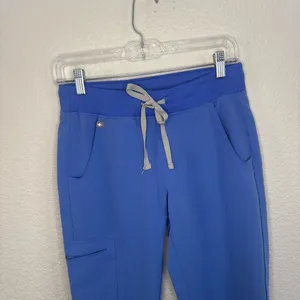 FIGS Zamara Jogger Scrub Pants XS Peri Blue FIONx Stretch Cargo Pockets thumbnail 4
