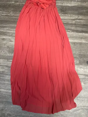 Lulus Coral Lace Halter Pleated Maxi Dress XS thumbnail 11