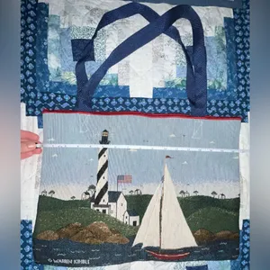 Handmade 16.5”x12” Tote Bag Tapestry Warren Kimble "Coastal Breeze" Placemats thumbnail 7