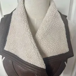 Forever 21 brown faux leather zip up vest thumbnail 6