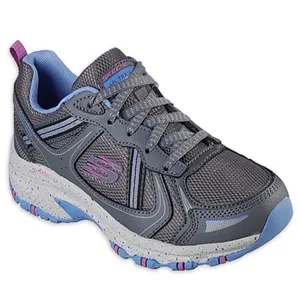 Skechers Gray Athletic Walking Shoe with Purple & Light Blue Accents thumbnail 1
