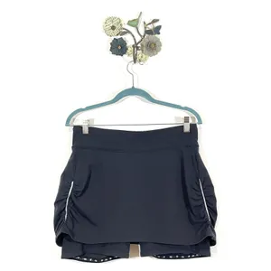 Athleta Women's Contender 2 in 1 Black Short & Skirt Size M Black Zip Pocket thumbnail 5