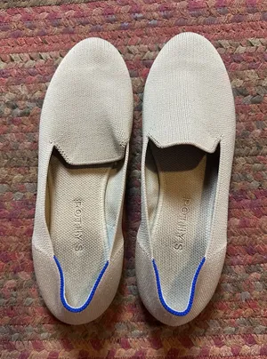 ROTHYS Women's Beige Slip-On Knit Loafers thumbnail 1