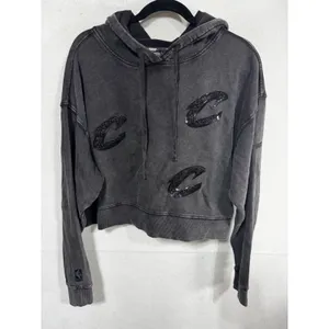 Pro‎ Standard Women's L Black Hoodie Cleveland Cavaliers Crystalline Crop NWOT thumbnail 6