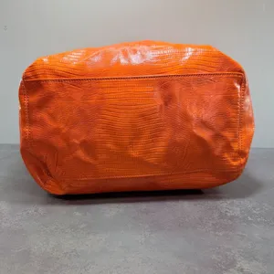 Steve Madden Slouchy Hobo Shoulder Bag XL Tangerine Croc Embossed thumbnail 4