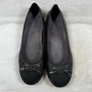 Vionic Minna Black Leather Ballet Flats Orthotic Arch Support Shoes Size 7 thumbnail 3
