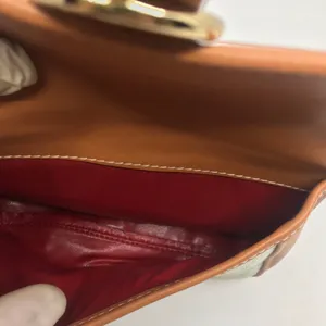 Dooney & Bourke Olive Green Brown Leather Wristlet thumbnail 5