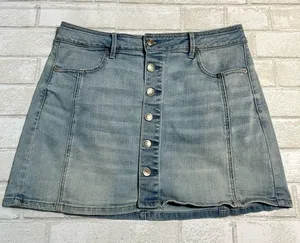 American Eagle Denim Button-Front Skirt Rush size 10 thumbnail 1