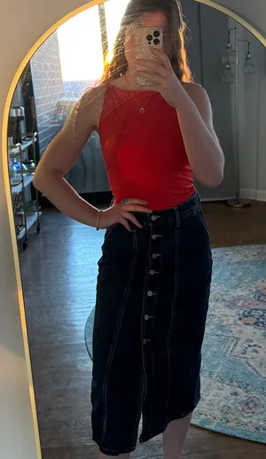 Old Navy Midi Denim Skirt thumbnail 1