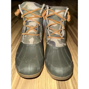 Sperry Syren Gulf Camo Driftwood Women's 8.5‎ Top-Sider Duck Boots green Tan thumbnail 2