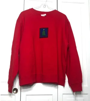 Hot Cotton By Marc Ware Women's M Red Sweatshirt - Christmas Tree thumbnail 1