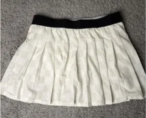 JoyLab Large White Checkered Pleated Tennis Skort with Built In Shorts thumbnail 1