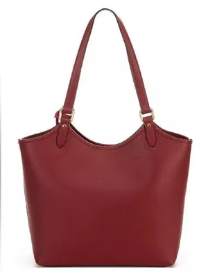 Coach Polished Pebble Leather Restored Day Tote in Brass/Brick Red, New +DustBag thumbnail 3