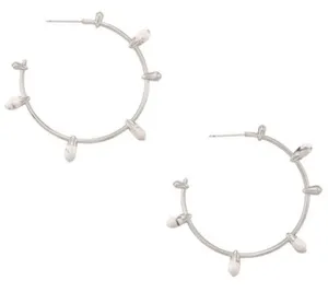 NWT! Kendra Scott Freida Rhodium Plated Hoop Earrings thumbnail 2