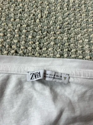 ZARA white ruffle sleeve top thumbnail 3